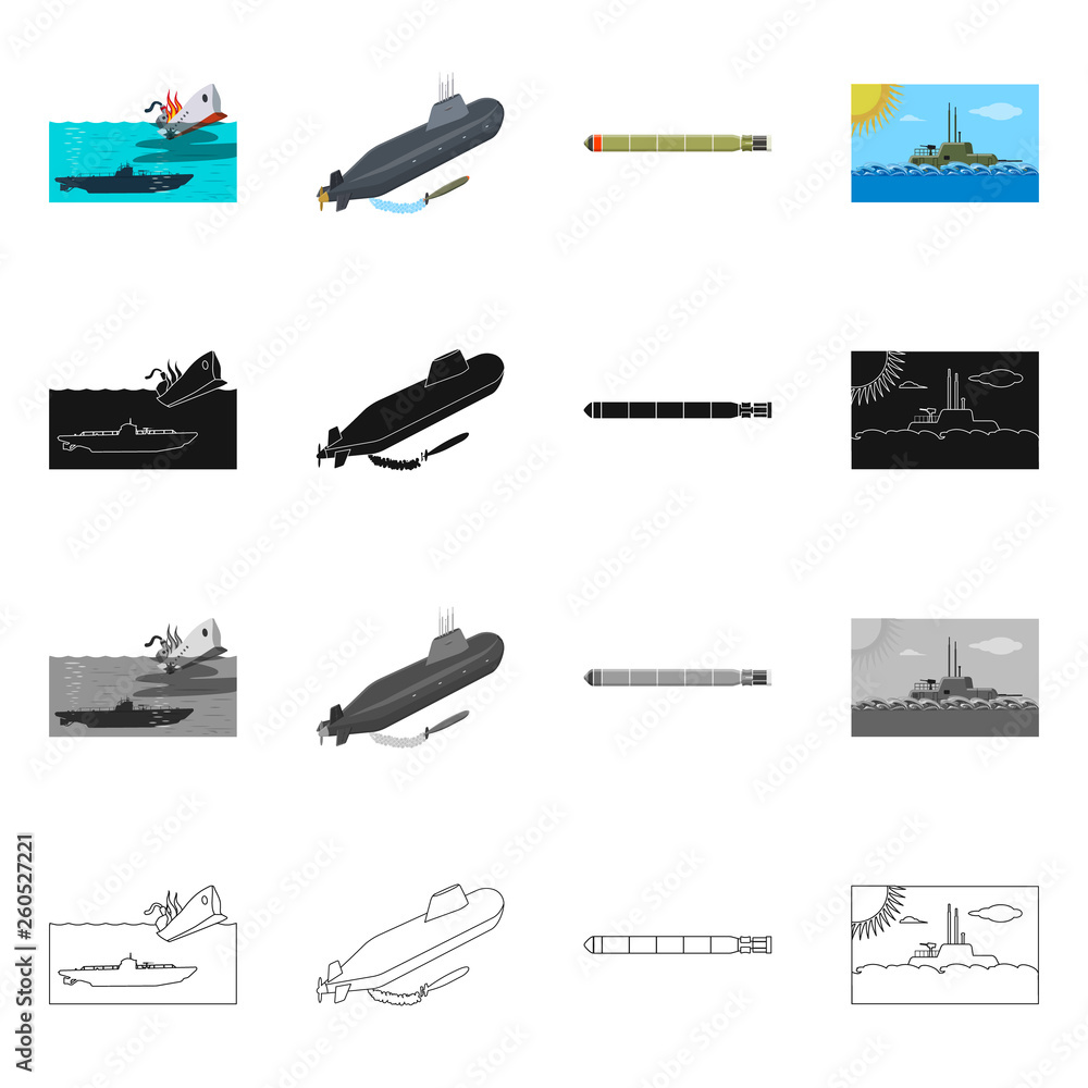 Isolated object of war and ship logo. Set of war and fleet vector icon for stock. Isolated object of war and ship logo. Set of war and fleet vector icon for stock.