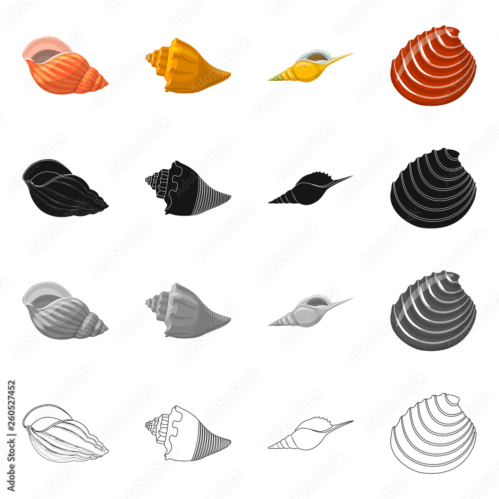 Isolated object of animal and decoration logo. Set of animal and ocean stock symbol for web. Isolated object of animal and decoration logo. Set of animal and ocean stock symbol for web.