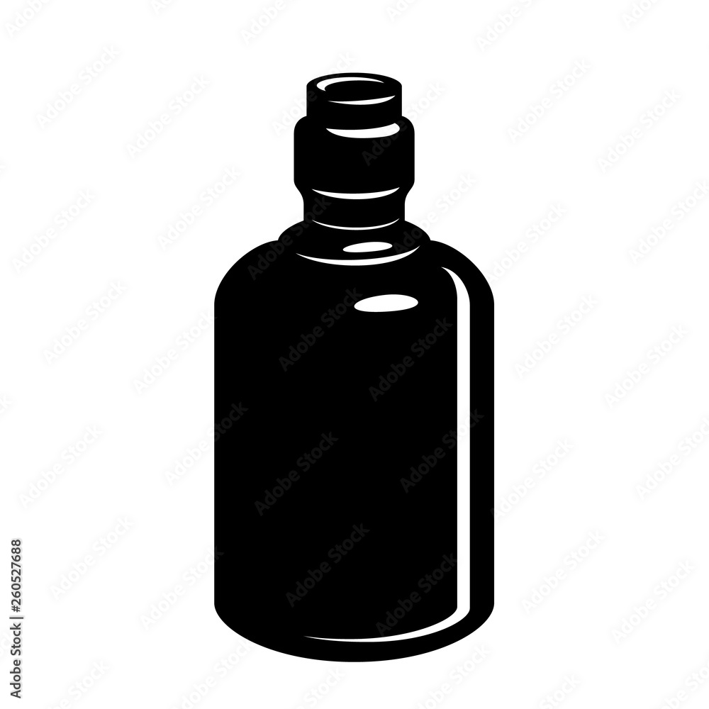 Bottle of medicine with cap simple style icon. Bottle of medicine with cap simple style icon.