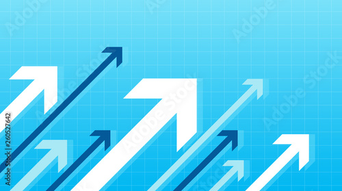 Arrows move up on a blue background