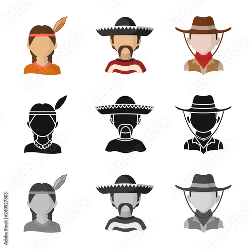 Isolated object of imitator and resident symbol. Set of imitator and culture stock vector illustration.