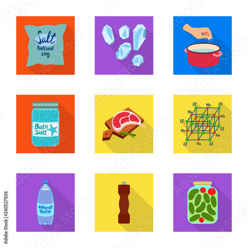 Isolated object of raw  and kitchen  logo. Set of raw  and sea stock vector illustration.