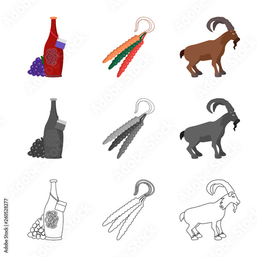 Vector design of culture and sightseeing logo. Set of culture and originality vector icon for stock.