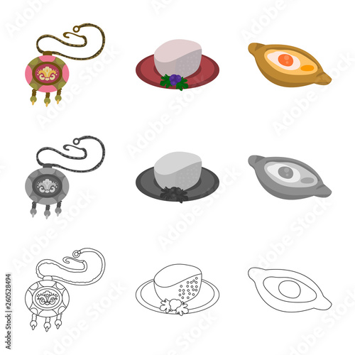 Vector illustration of culture and sightseeing icon. Collection of culture and originality vector icon for stock.