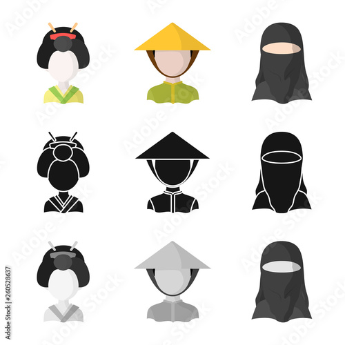 Isolated object of imitator and resident sign. Collection of imitator and culture stock vector illustration.