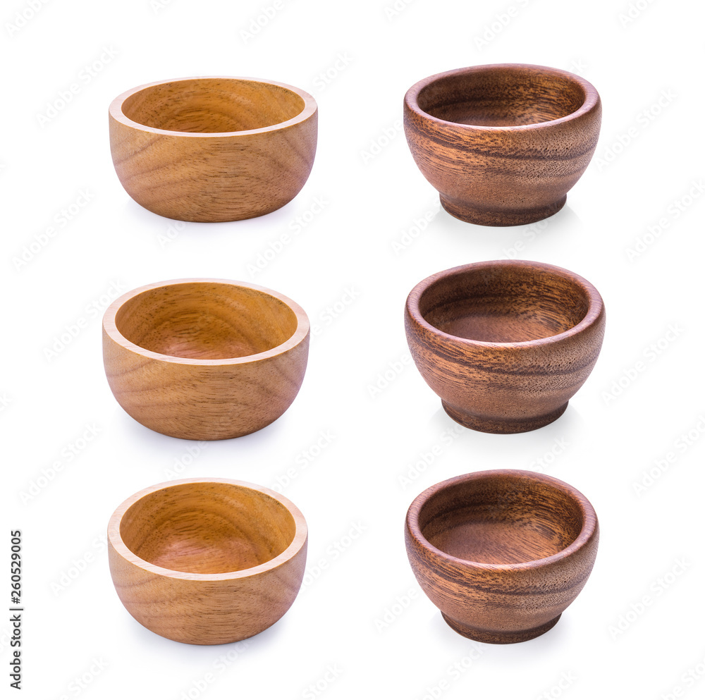 wood bowl on white background wood bowl on white background