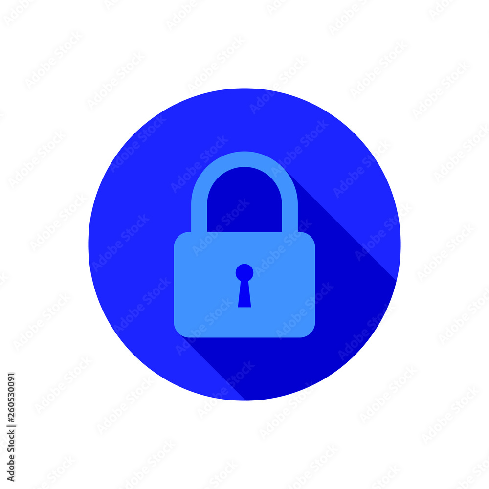 Closed lock icon. Symbol or sign security. Flat vector illustration Closed lock icon. Symbol or sign security. Flat vector illustration