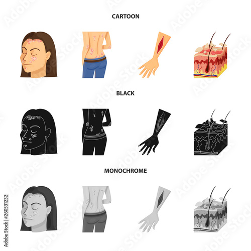Vector illustration of medical and pain  logo. Collection of medical and disease vector icon for stock.