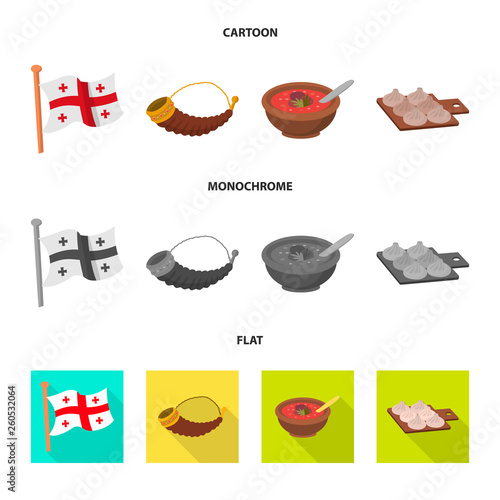 Isolated object of culture and sightseeing symbol. Set of culture and originality stock vector illustration.