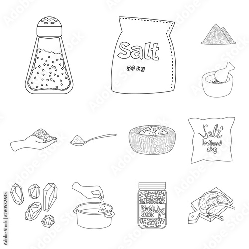 Isolated object of sodium  and mineral  logo. Collection of sodium  and kitchen  vector icon for stock.