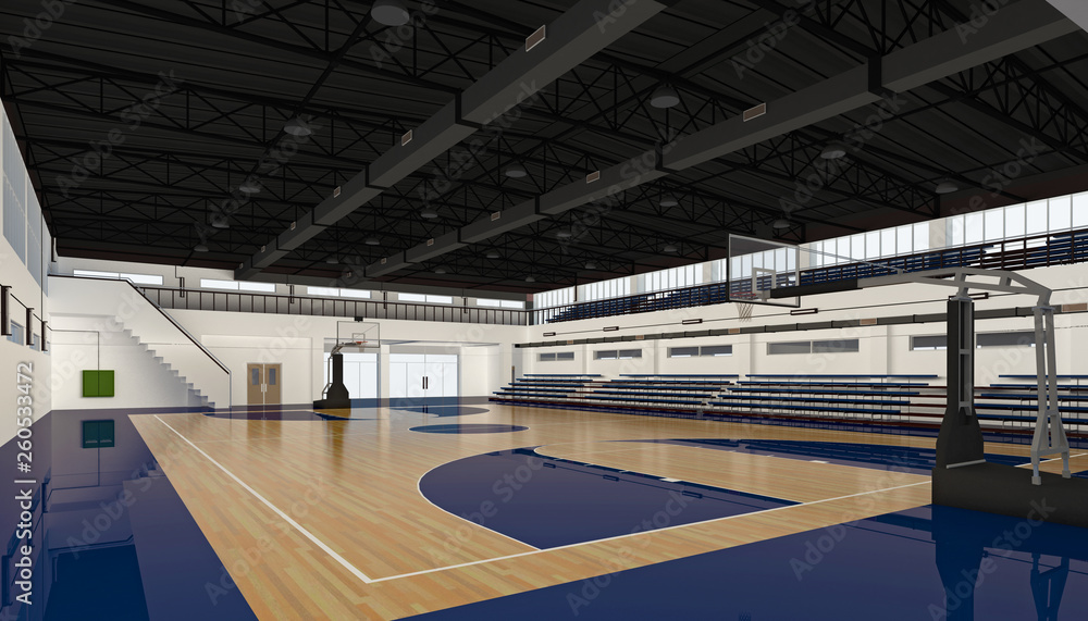 Basketball court and basketball hoop Basketball court and basketball hoop