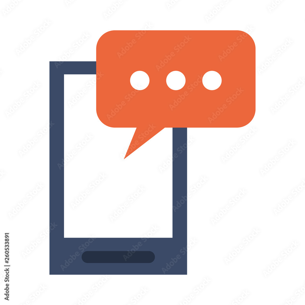 Smartphone with chat bubble symbol Smartphone with chat bubble symbol