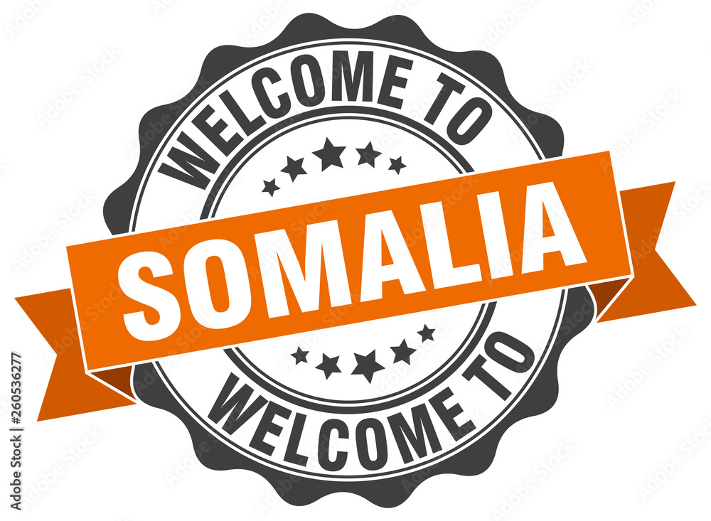 Fototapeta premium Somalia round ribbon seal