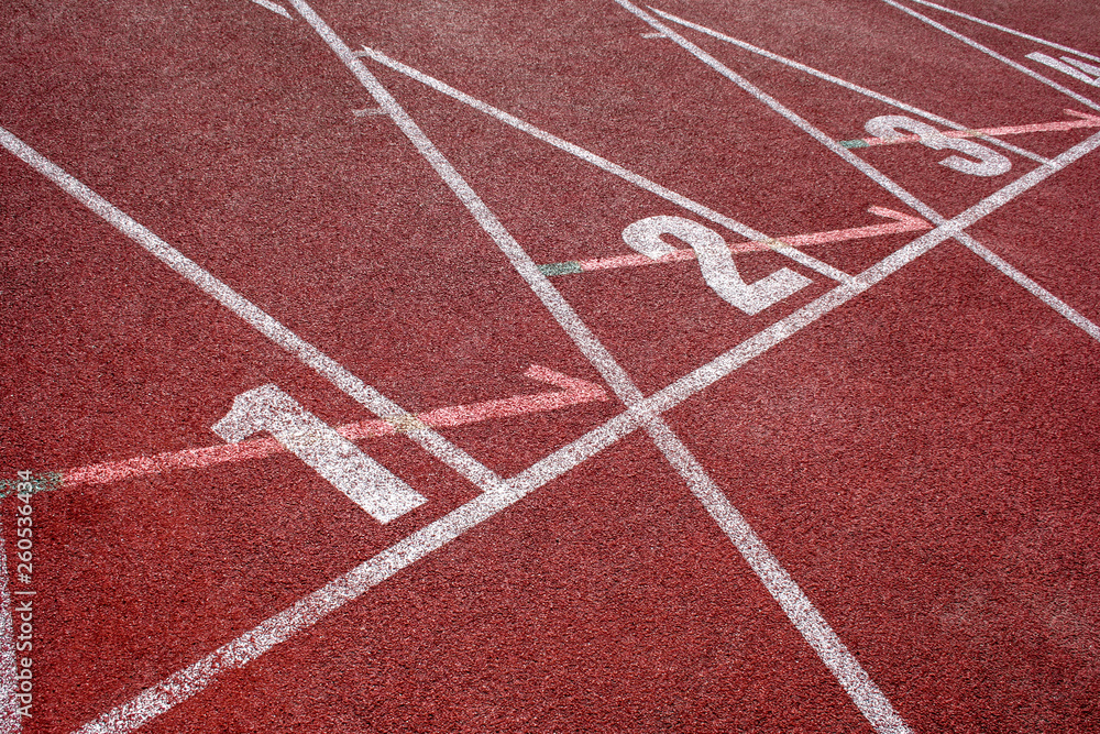 A fragment of an athletics track