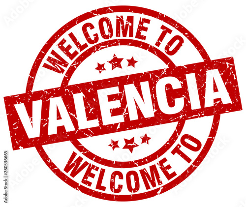 welcome to Valencia red stamp