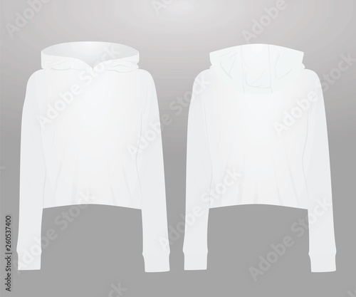 Women crop hoodie. vector illustration