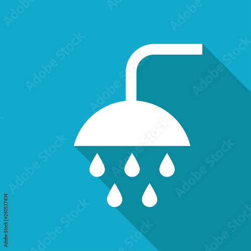 shower with dripping water illustration. Batroom vector icon