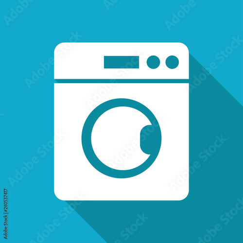 washing machine illustration. Laundry flat vector icon