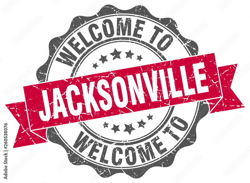 Fototapeta premium Jacksonville round ribbon seal
