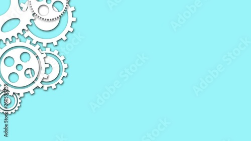 Wallpaper Mural Technology concept - cogs and gears spinning color animation. Minimal motion design. Seamless looping animation. Torontodigital.ca