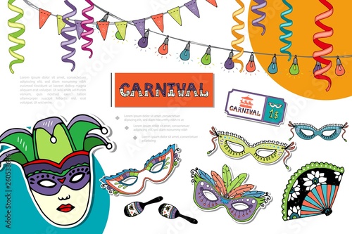 Flat Carnival Bright Composition