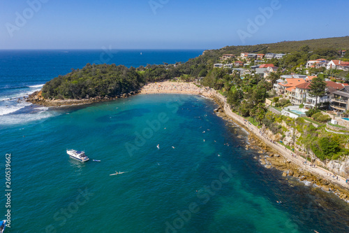 Overhead view of Shelly beach in Manly, Sydney, Australia on a hot summer's afternoon © Michael Evans