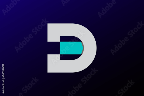 Abstract Letter D or ED Flat Vector Logo Design