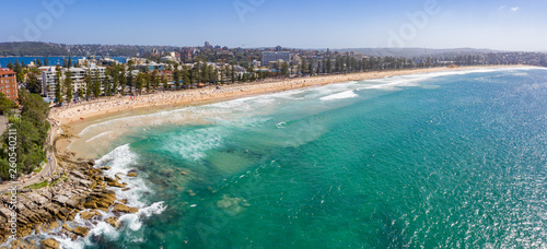 Aerial panorama of Manly beach in Sydney, NSW, Australia photo