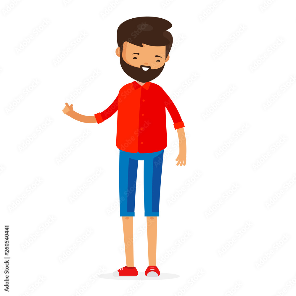 Young Man Woman Boy Girl Character Cartoon in Casual Cloth Isolated Set Young Man Woman Boy Girl Character Cartoon in Casual Cloth Isolated Set