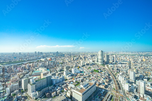 東京 町並み 鳥瞰 パノラマ © sugiwork