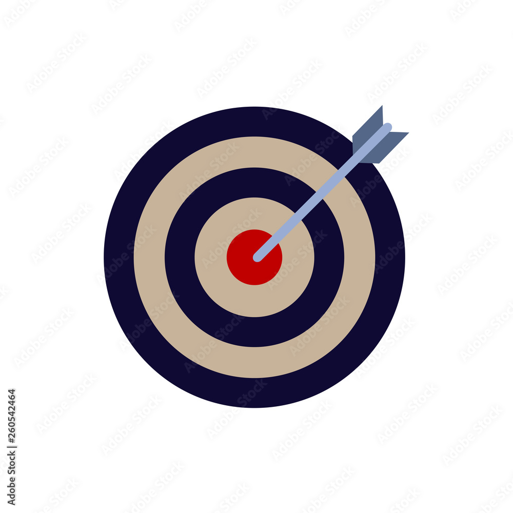 Bow, center, focus, target icon. Vector illustration, flat design. Bow, center, focus, target icon. Vector illustration, flat design.