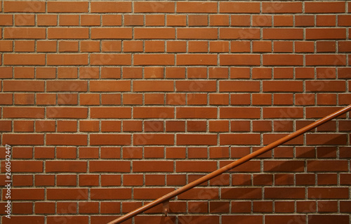 Brick wall and stair railing