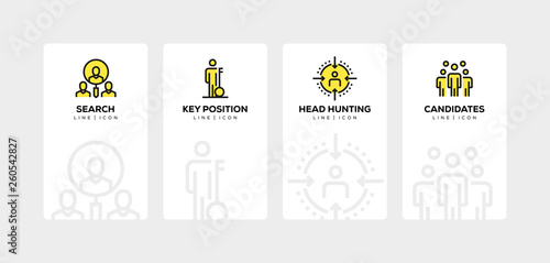 HEAD HUNTING LINE ICON SET