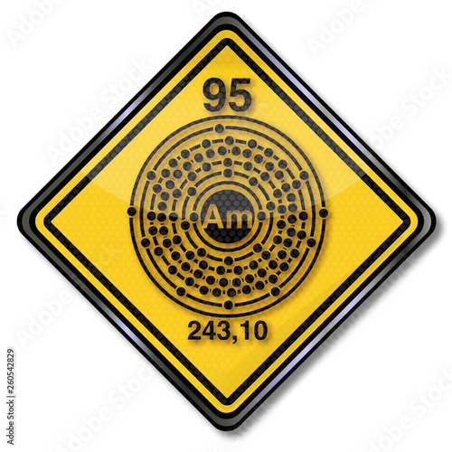 Chemieschild und Chemiezeichen Americium