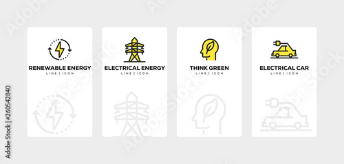 GREEN ENERGY LINE ICON SET