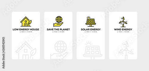 GREEN ENERGY LINE ICON SET