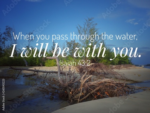 Obraz na plátně I will be with you from bible verse design for Christianity of the day, be encouraged