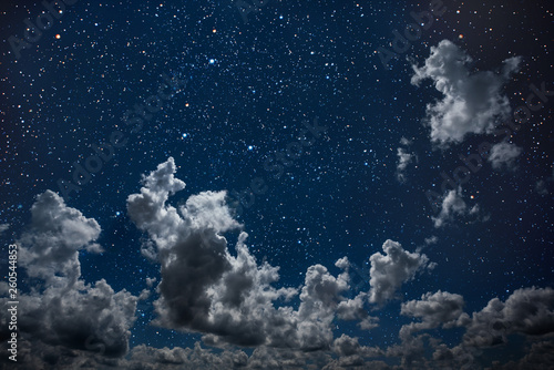 Fototapeta Naklejka Na Ścianę i Meble -  backgrounds night sky with stars and moon and clouds.