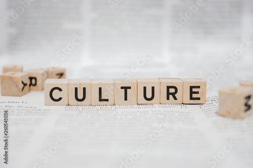 CULTURE Word Written In Wooden Cube