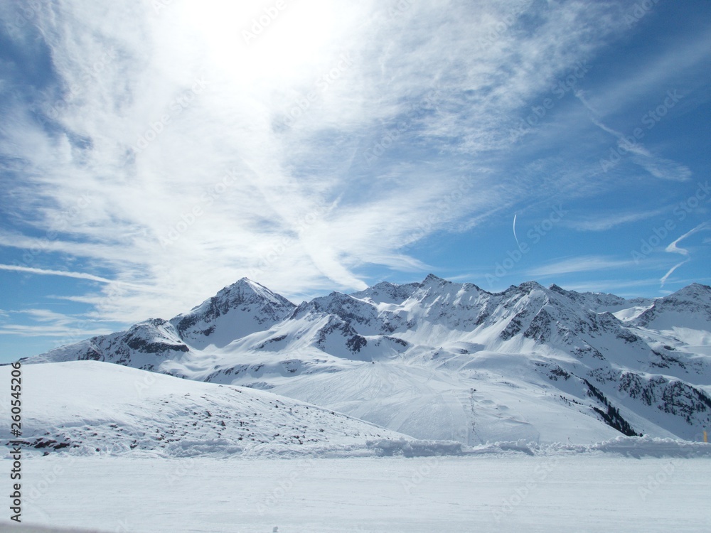 snow winter skiing season in kuhtai