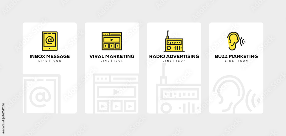 Fototapeta ADVERTISING LINE ICON SET
