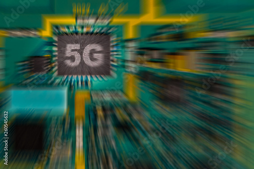 5G chip on device print logic board - 5G conceptual
