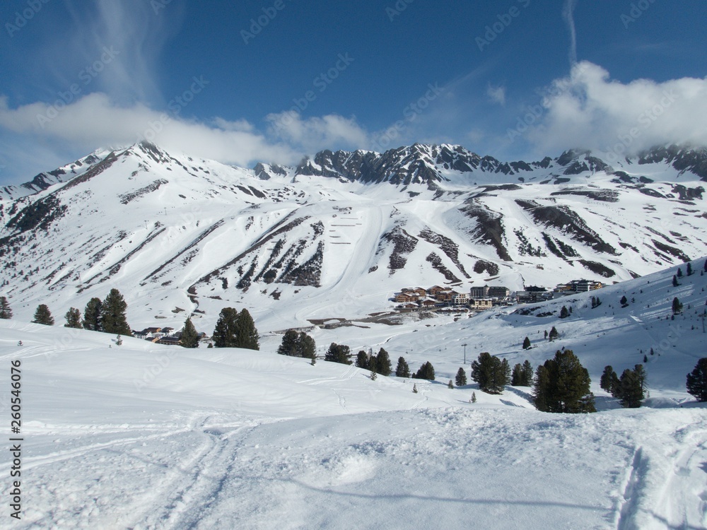 snow winter skiing season in kuhtai