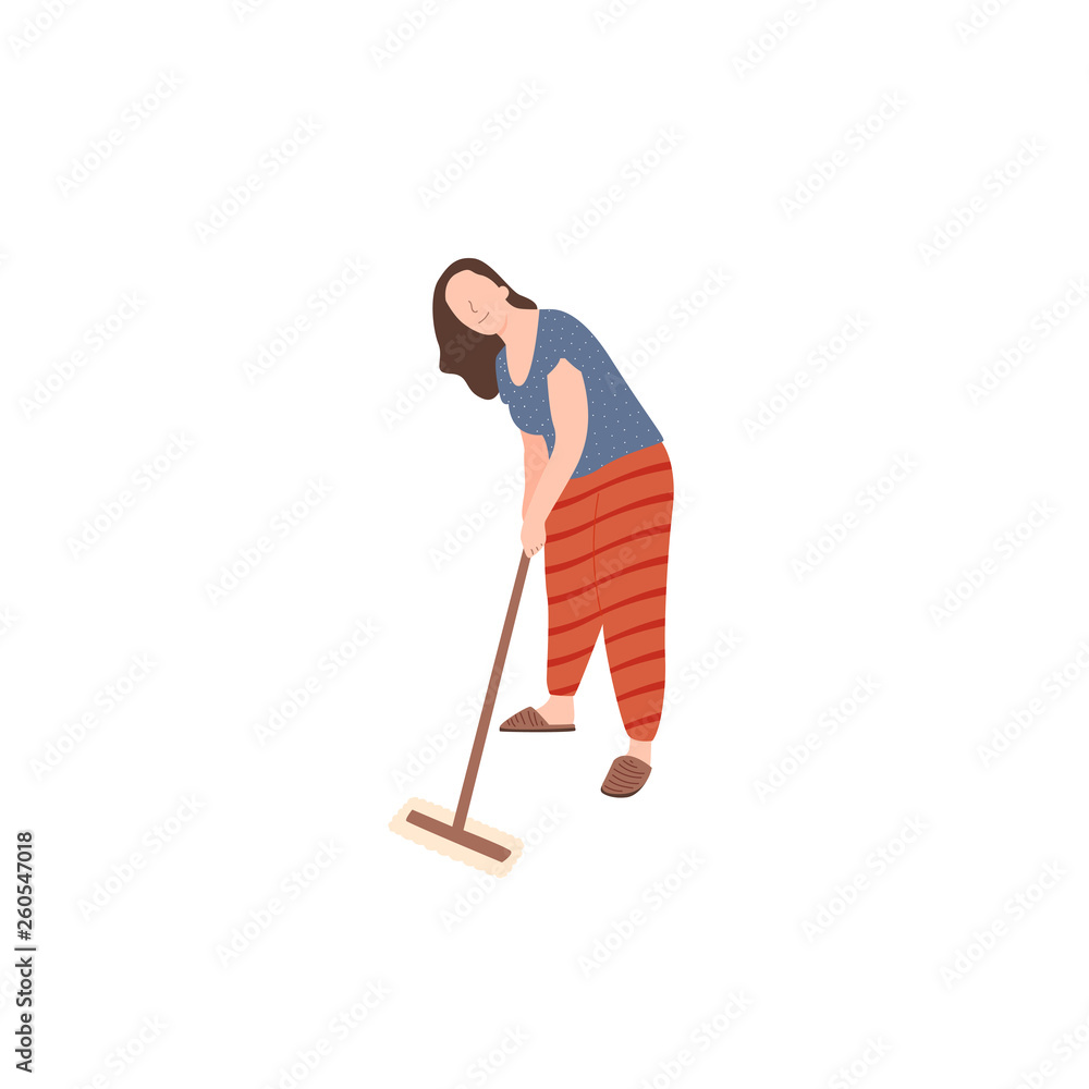 Fototapeta premium Cleaning of floors and cleaning of rooms.