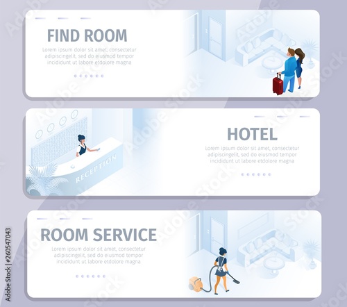 Hotel Booking Find Room Cleaning Service Banners