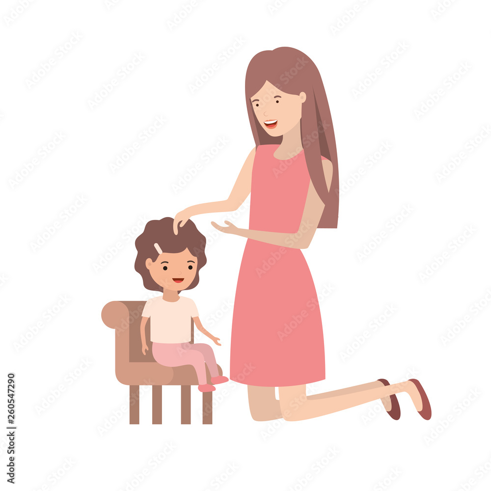 woman with baby sitting on chair avatar character woman with baby sitting on chair avatar character
