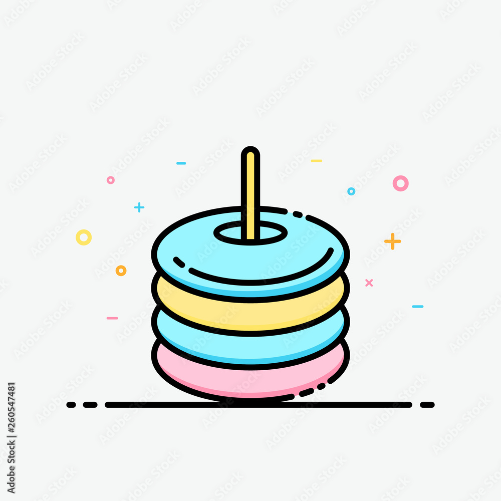 Rubber ring icon colorful in flat line style for decorated in summer poster and social media banner. Rubber ring icon colorful in flat line style for decorated in summer poster and social media banner.