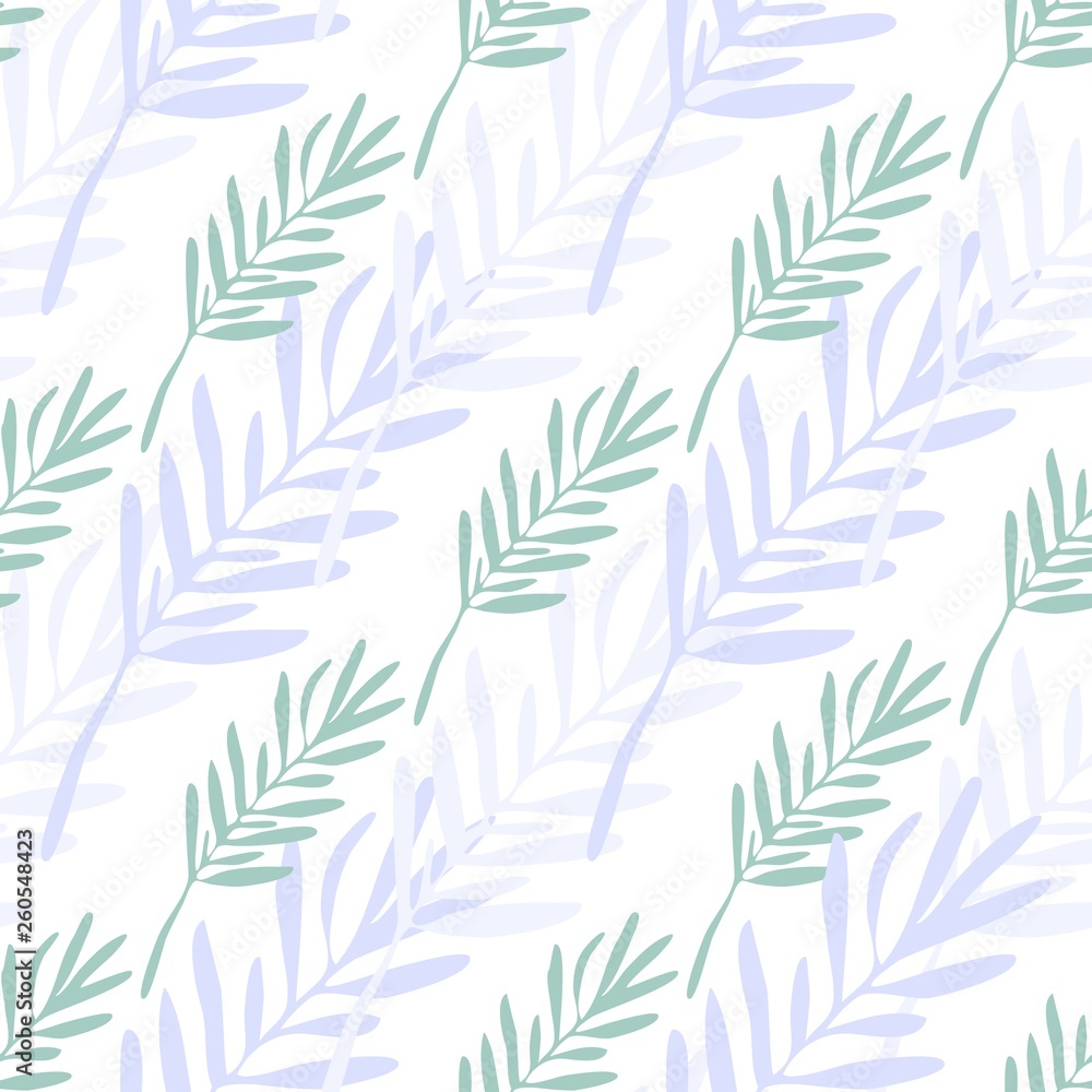 Fototapeta premium Abstract leaves seamless pattern. Leaf branch backdrop.