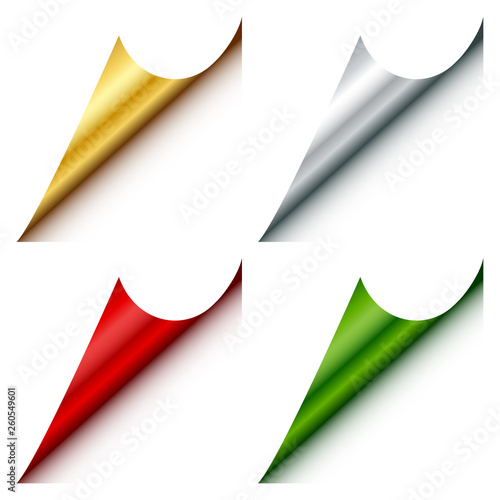 Set Ecken Metallic Unten Rechts Gold/Silber/Rot/Grün