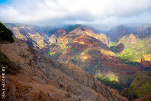 rainbow over Waimea Canyon, Kauai, Hawaii. Timelapse